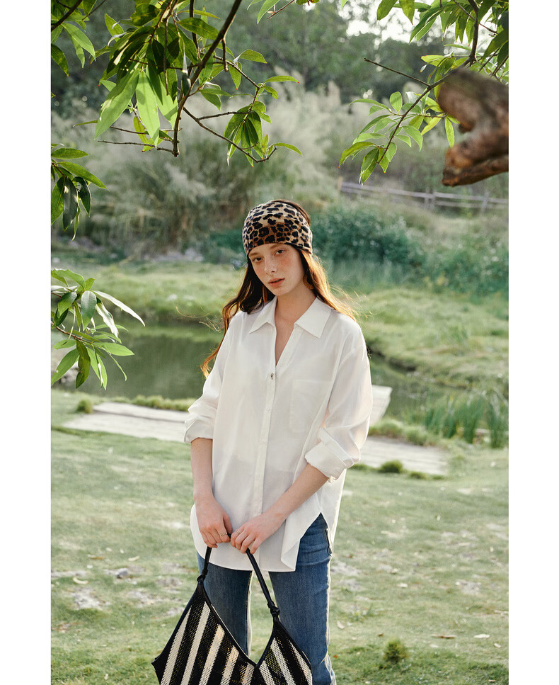 Olrain V-Neck Long Sleeve Shirt Women Spring New Loose Casual Slim Fit Elegant Top White M 14