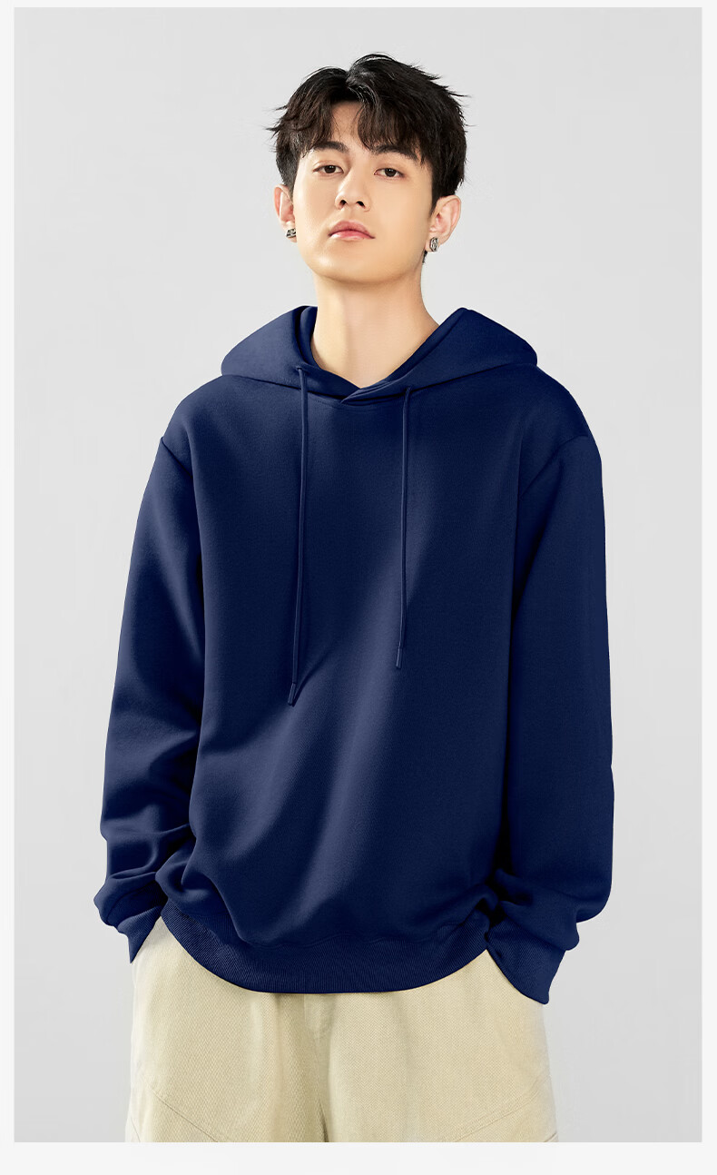 MINISO Thickened Lamb Fleece Hoodie Men's Winter Warm Hooded Jacket Heavyweight Versatile Top Heather Gray XL 8