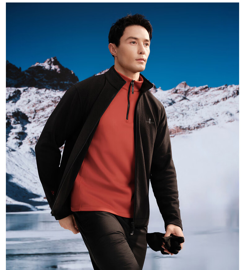 Biyinlefen POLARTEC Fleece New Technology 2025 Autumn Winter Men's Outdoor Stand Collar Knitted Jacket 13