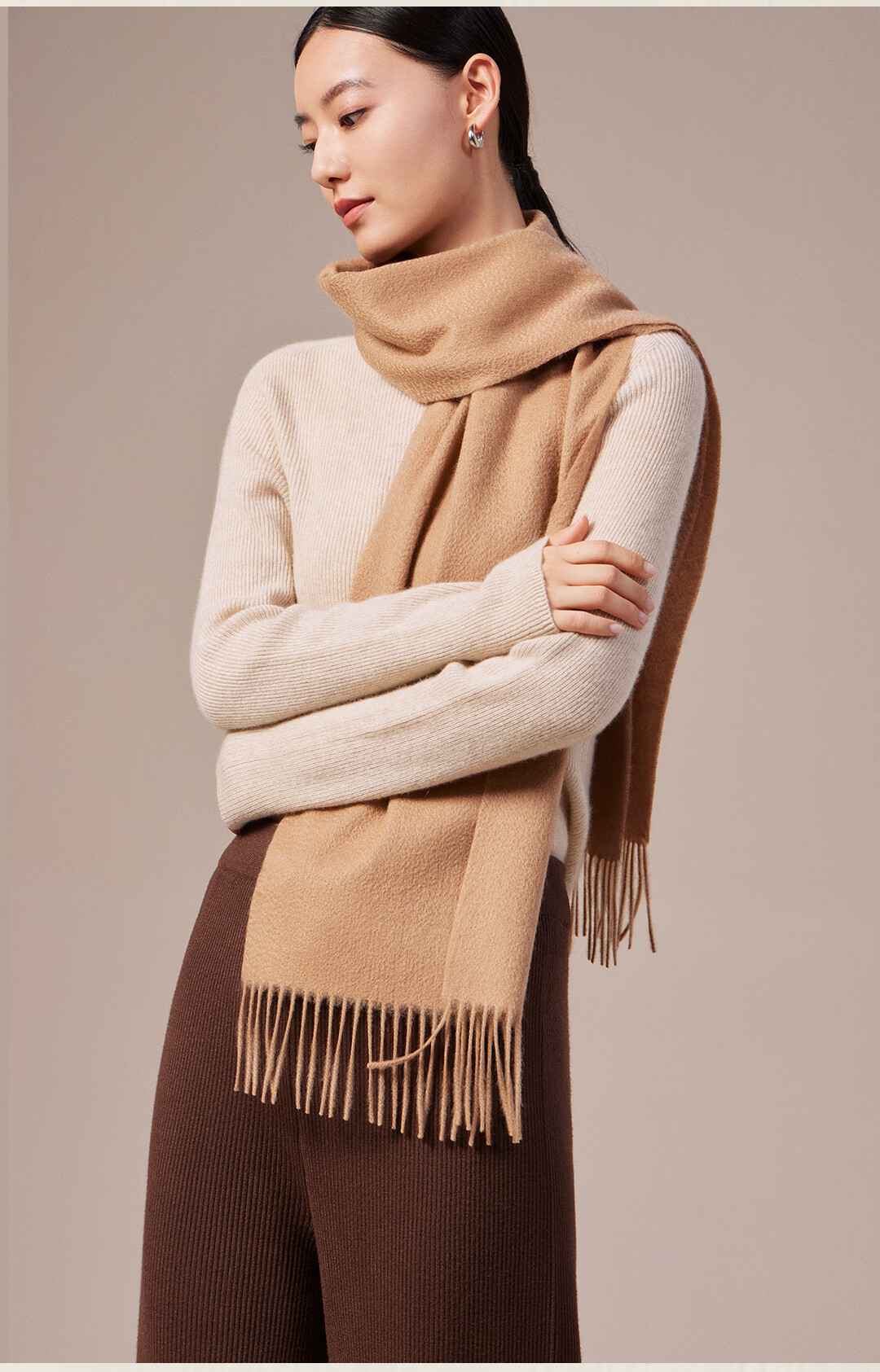 Shanghai Story 100% Cashmere Thickened Autumn Winter Warm Scarf Shawl Neck Warmer Gift for Elders Mother's Day Birthday Women 8