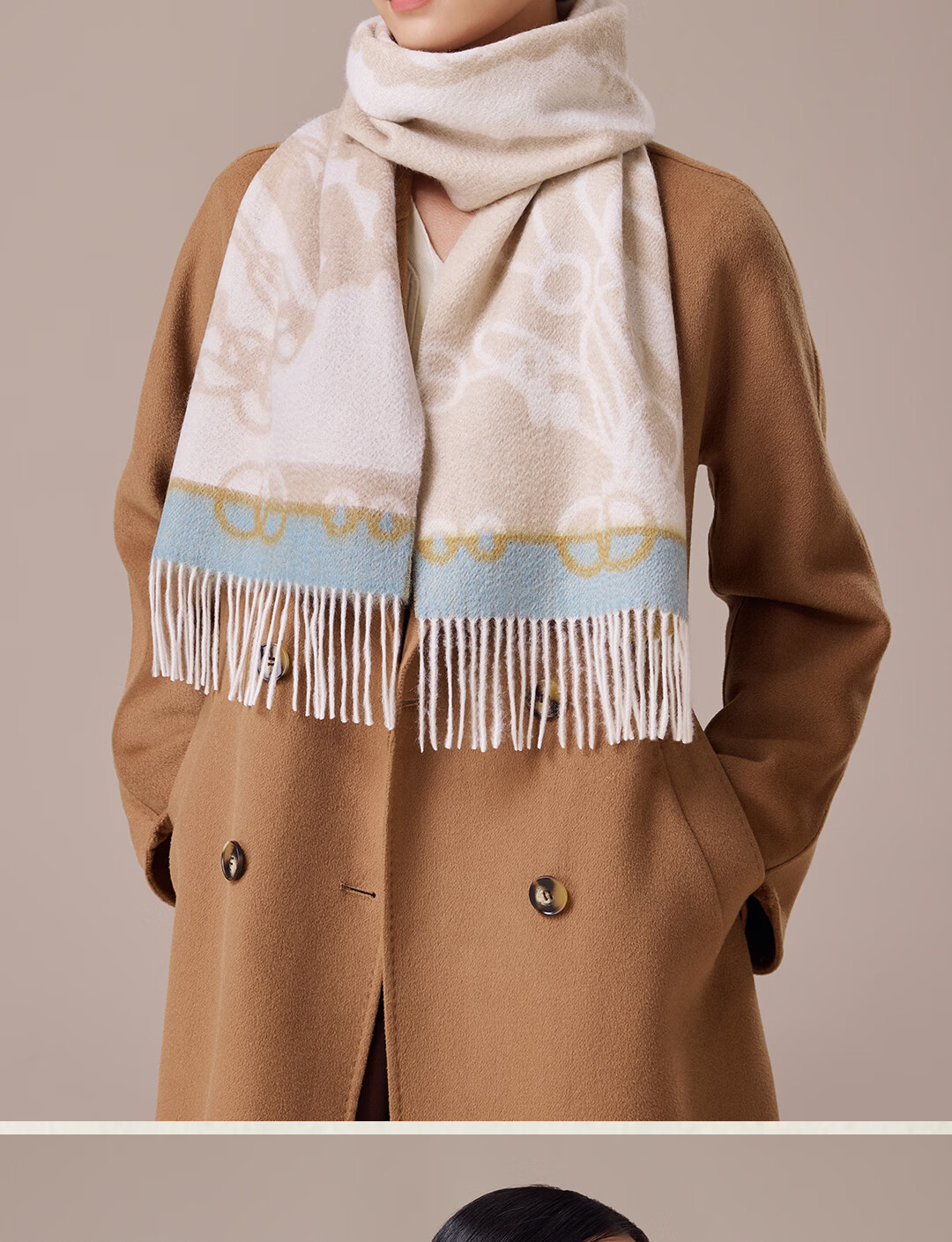 Shanghai Story Autumn Winter New 100% Cashmere Extended Scarf Jacquard Neck Warmer Gift Box for Elders Mom Mother's Day Birthday Gift 11