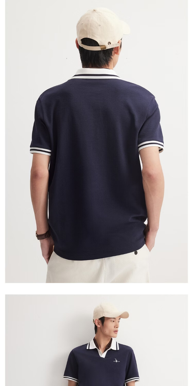 JACK&JONES Men's Spring Cooling Polo Shirt Seagull Collar Comfortable Waffle Texture Short Sleeve 226106014 10