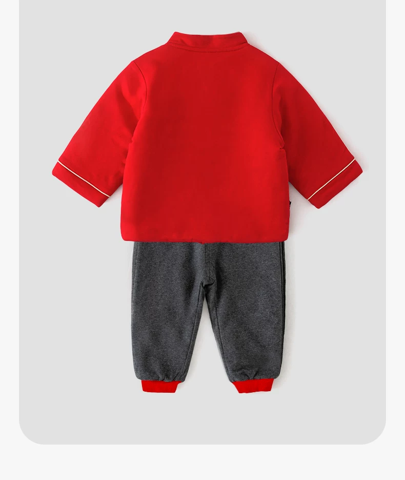 Ingebaby Baby Tang Suit Children's Thickened Cotton-padded Warm Cotton Jacket Banquet Dress Boys and Girls New Year Outfit Size 80 19