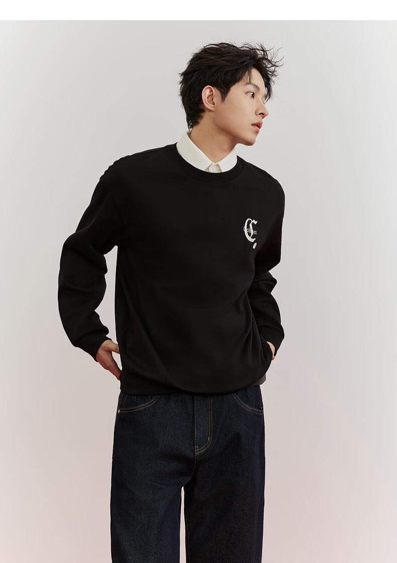 CABBEEN 300G Healthy Fabric Sweatshirt Traditional Ruyi Knot Logo Embroidery 2026 Spring Men's Long Sleeve Sweatshirt 18