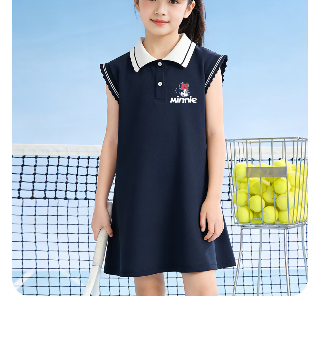 Disney Kids Cute Girls Polo Dress 2026 Summer New Children's Sports Skirt Popular Girl Princess Dress 14