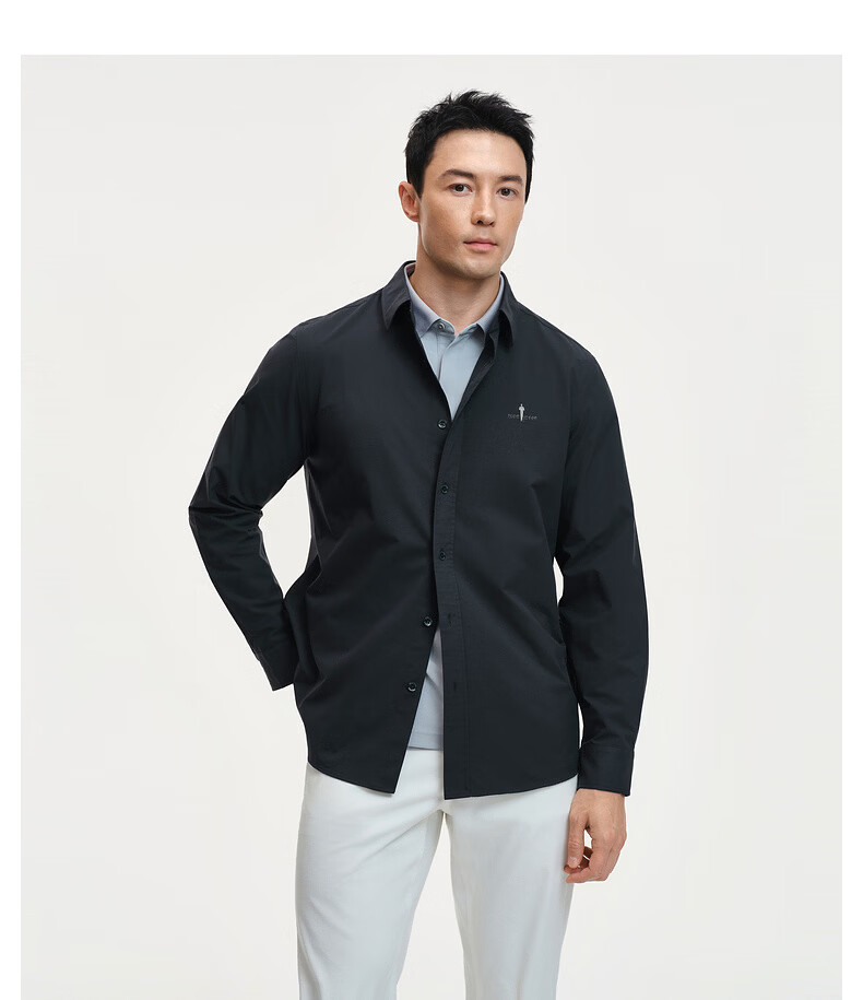 Biyinlefen [Ultra-Light Fabric] 2026 Spring New Men's Casual Commuter Lightweight Soft Solid Color Long Sleeve Polo Shirt 10