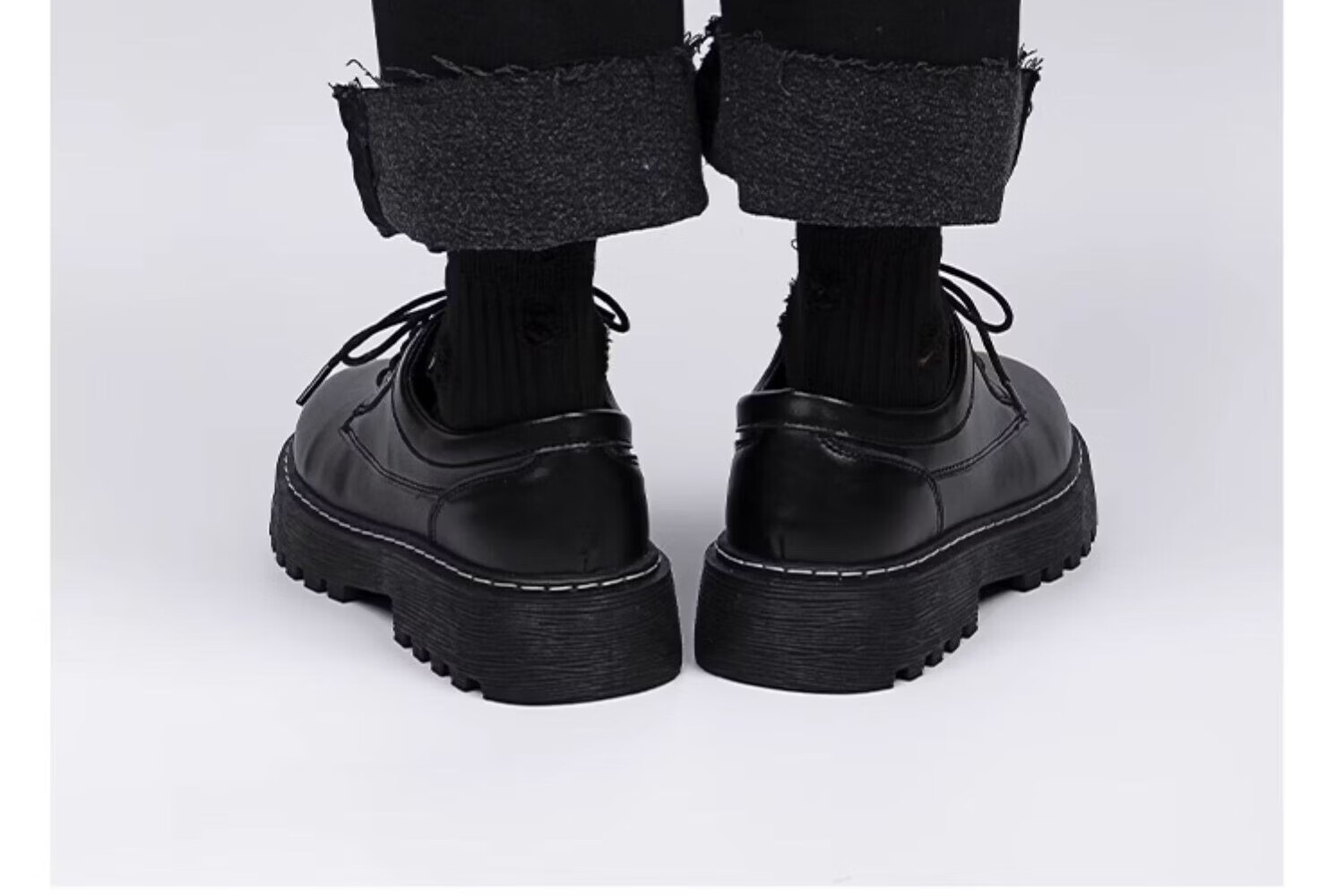 Global Black Leather Men's Shoes 2026 Spring New British Style Trendy Premium Formal Thick Sole Derby Shoes for Men 10