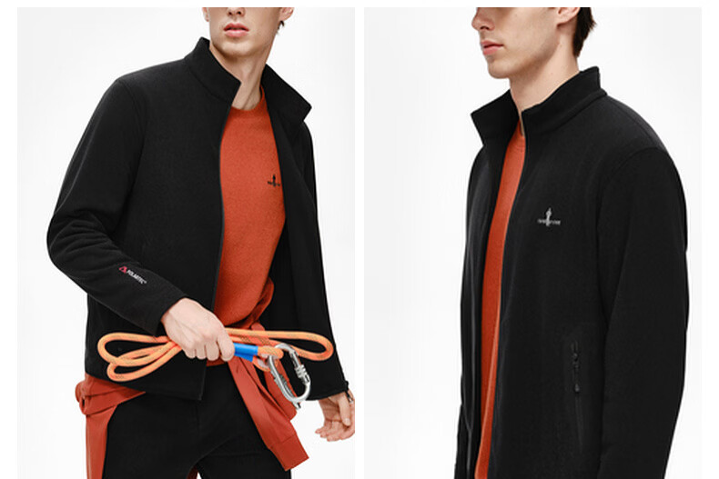 Biyinlefen POLARTEC Fleece New Technology 2025 Autumn Winter Men's Outdoor Stand Collar Knitted Jacket 17