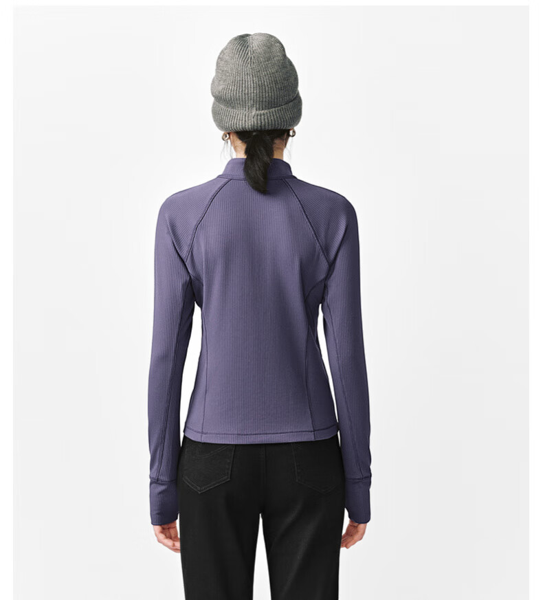 Biyinlefen [Sun Protection Quick-Dry] Women's Top for Spring And Autumn, Casual Outdoor Sports Style, Moisture-Wicking Comfortable Stand-Collar Long-Sleeve T-Shirt 13