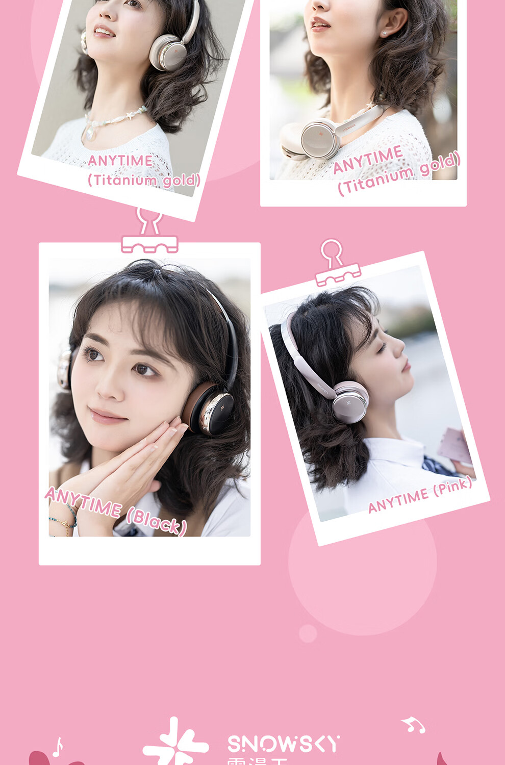 FiiO Anytime Retro Fashion Over-Ear Headphones Noise Cancelling Wireless Bluetooth 5.4 Titanium Gold 3