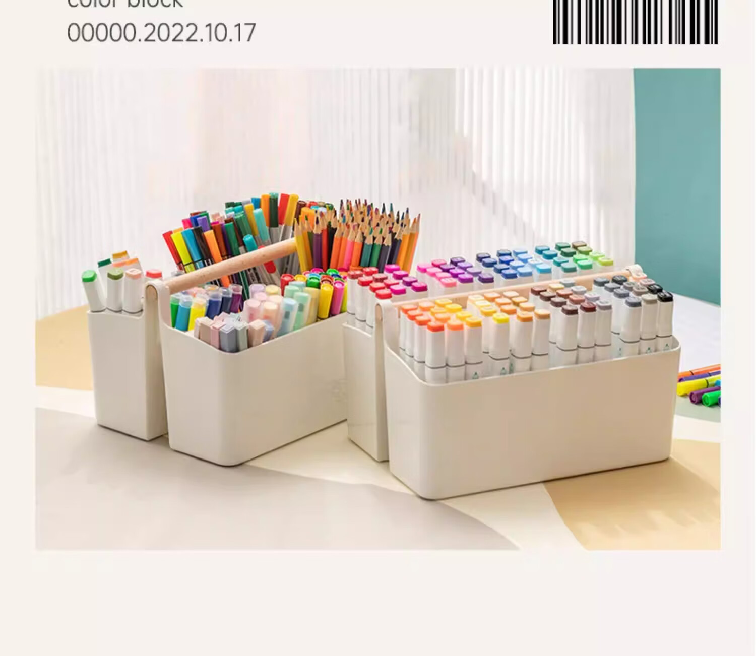 Jukeai Large Capacity Marker Pen Holder Multifunctional Desk Organizer with Handle for Students 8