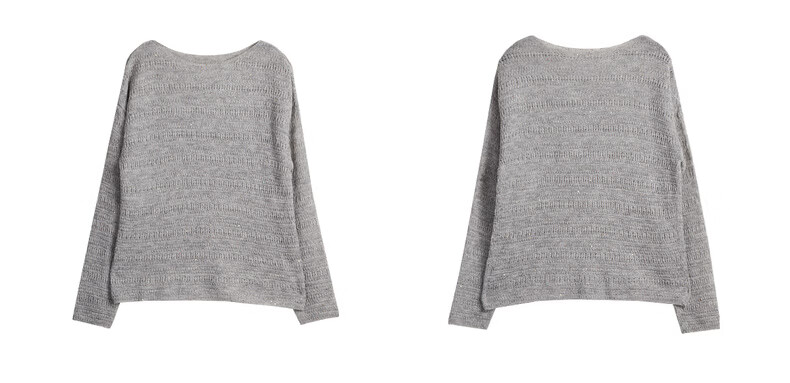 Olrain Oureier Off-Shoulder Hollow Out Loose Pullover Knitwear Women's Spring New Elegant Top Pink M 6