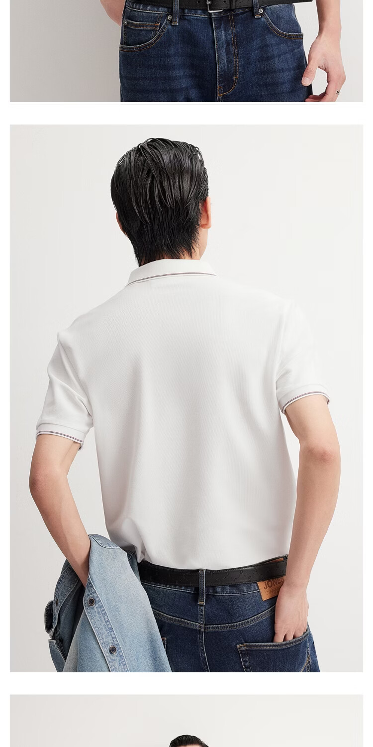 JACK & JONES Men's Spring Cool Feeling Polo Shirt, Two-Button Polo Collar, Comfortable Trendy Short Sleeve 226106013 10