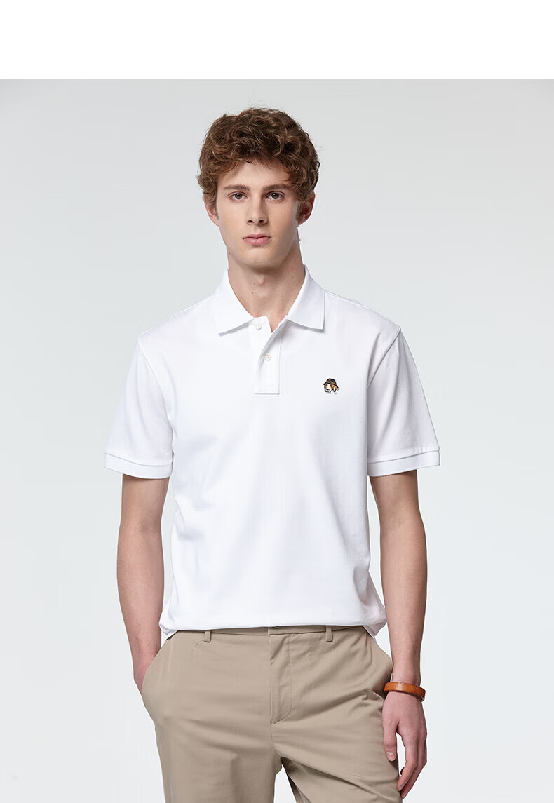 HAZZYS Men's Summer PHIZ Series Loose Classic Short Sleeve Polo Shirt ASTZE0DBI22 21