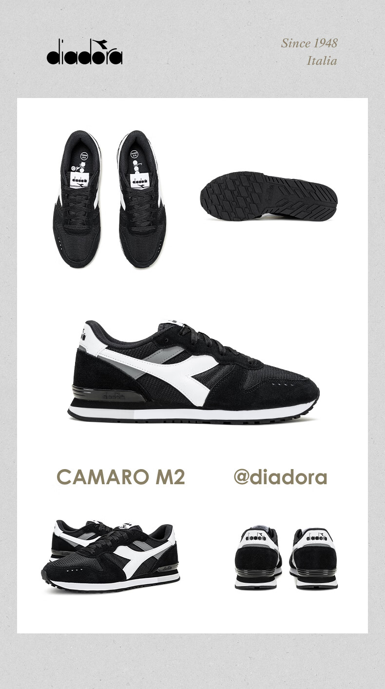 Diadora Camaro M2 Unisex Retro Sports Casual Shoes Gray/Slate Blue Size 42.5 8