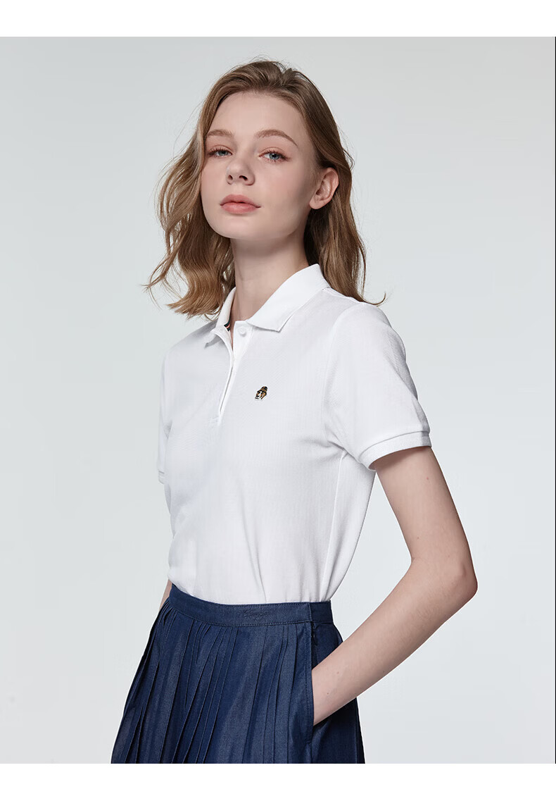 HAZZYS Women's Summer PHIZ Series Three-Button Casual Short Sleeve Polo Shirt ASTSE0DBX01 22