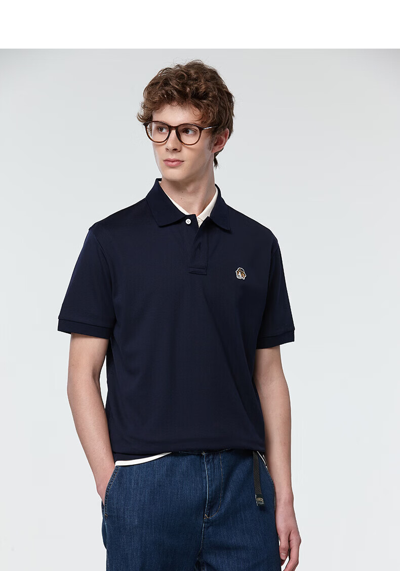 HAZZYS Men's Summer PHIZ Series Loose Classic Short Sleeve Polo Shirt ASTZE0DBI22 16
