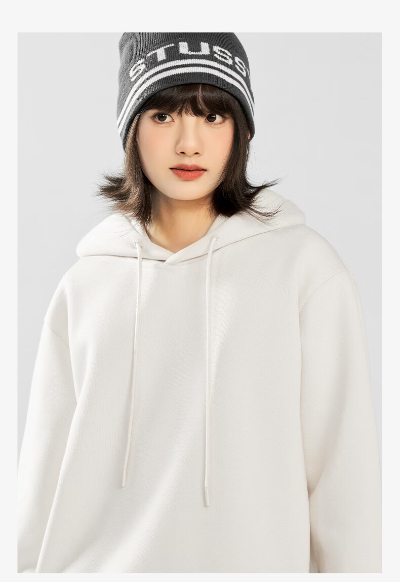 MINISO Thickened Lamb Fleece Hoodie Men's Winter Warm Hooded Jacket Heavyweight Versatile Top Heather Gray XL 10