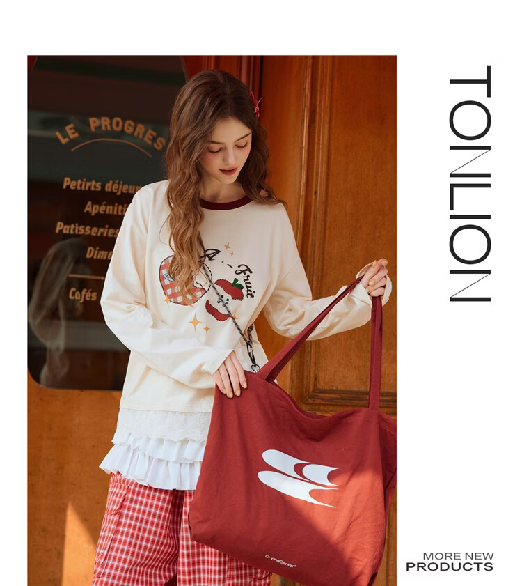 TonLion 2026 Spring Women's Color-Block Long Sleeve T-Shirt 8