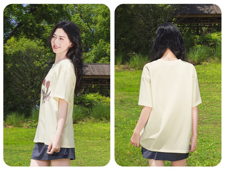 Baleno Trendy Short Sleeve T-Shirt for Women Summer 2026 New Loose Slim Fit Cotton Half Sleeve Top for Petite Women 5