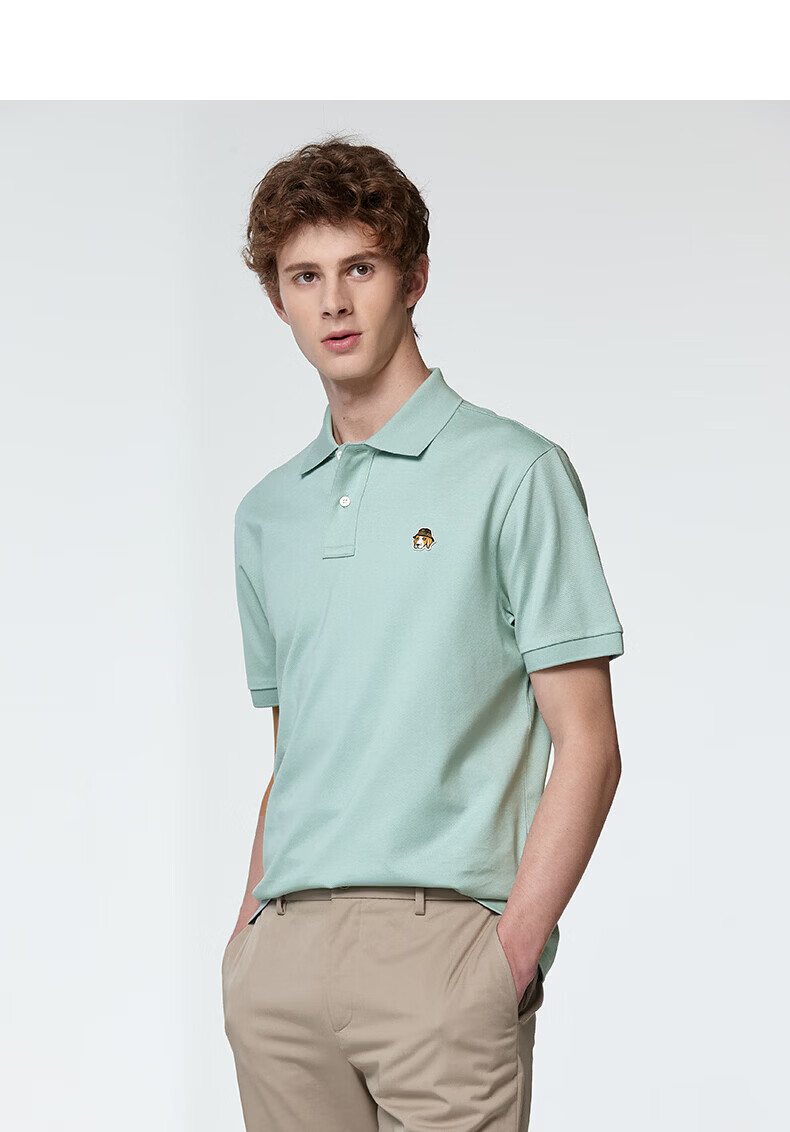 HAZZYS Men's Summer PHIZ Series Loose Classic Short Sleeve Polo Shirt ASTZE0DBI22 30