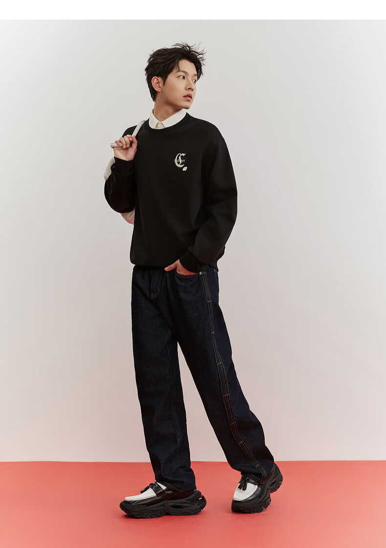 CABBEEN 300G Healthy Fabric Sweatshirt Traditional Ruyi Knot Logo Embroidery 2026 Spring Men's Long Sleeve Sweatshirt 19