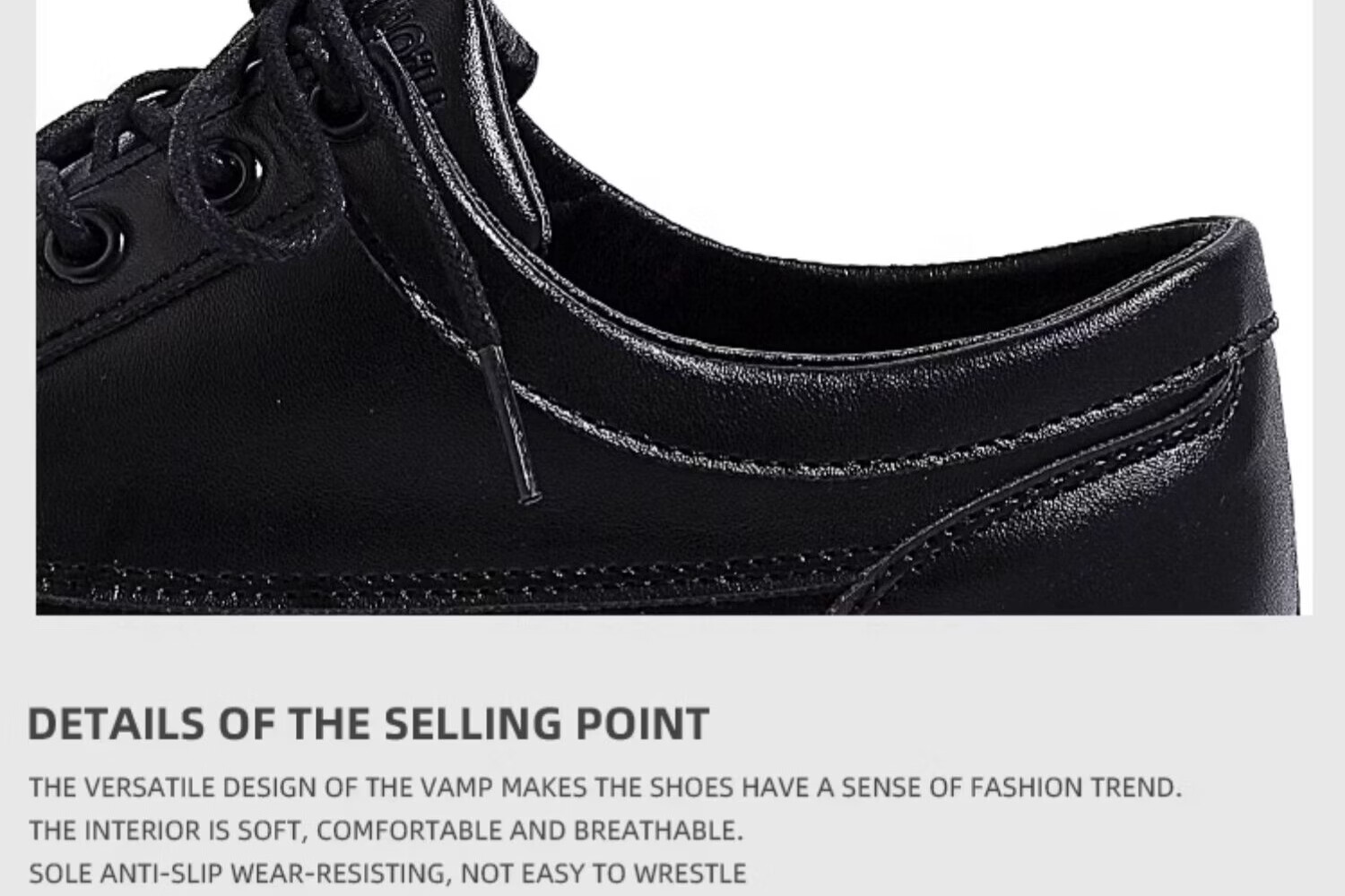 Global Black Leather Men's Shoes 2026 Spring New British Style Trendy Premium Formal Thick Sole Derby Shoes for Men 4