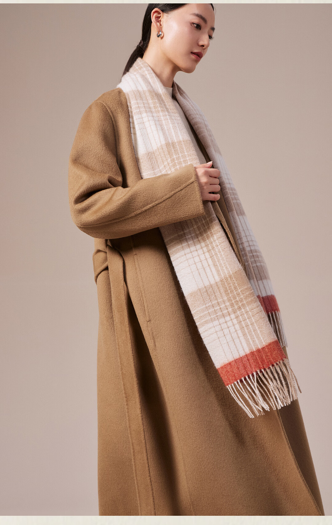Shanghai Story Autumn Winter 100% Cashmere Scarf Thickened Plaid Neck Warmer New Year Birthday Gift for Women Girlfriend Gift 13