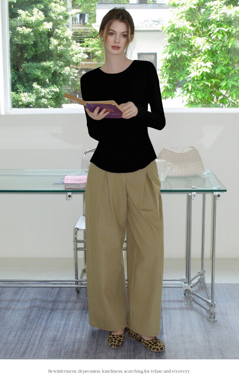 Olrain Slim Fit Back Hollow Butterfly Bow Long Sleeve T-Shirt Women Spring New Slim Top Black XL 14