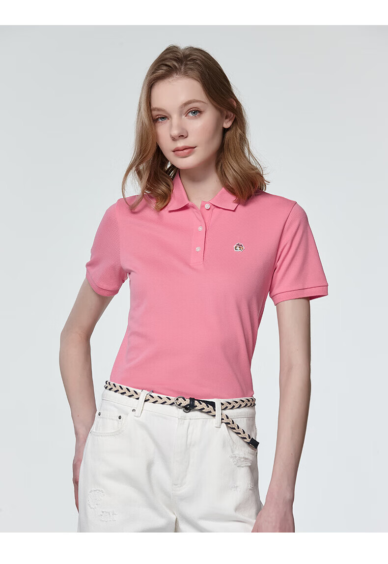 HAZZYS Women's Summer PHIZ Series Three-Button Casual Short Sleeve Polo Shirt ASTSE0DBX01 17