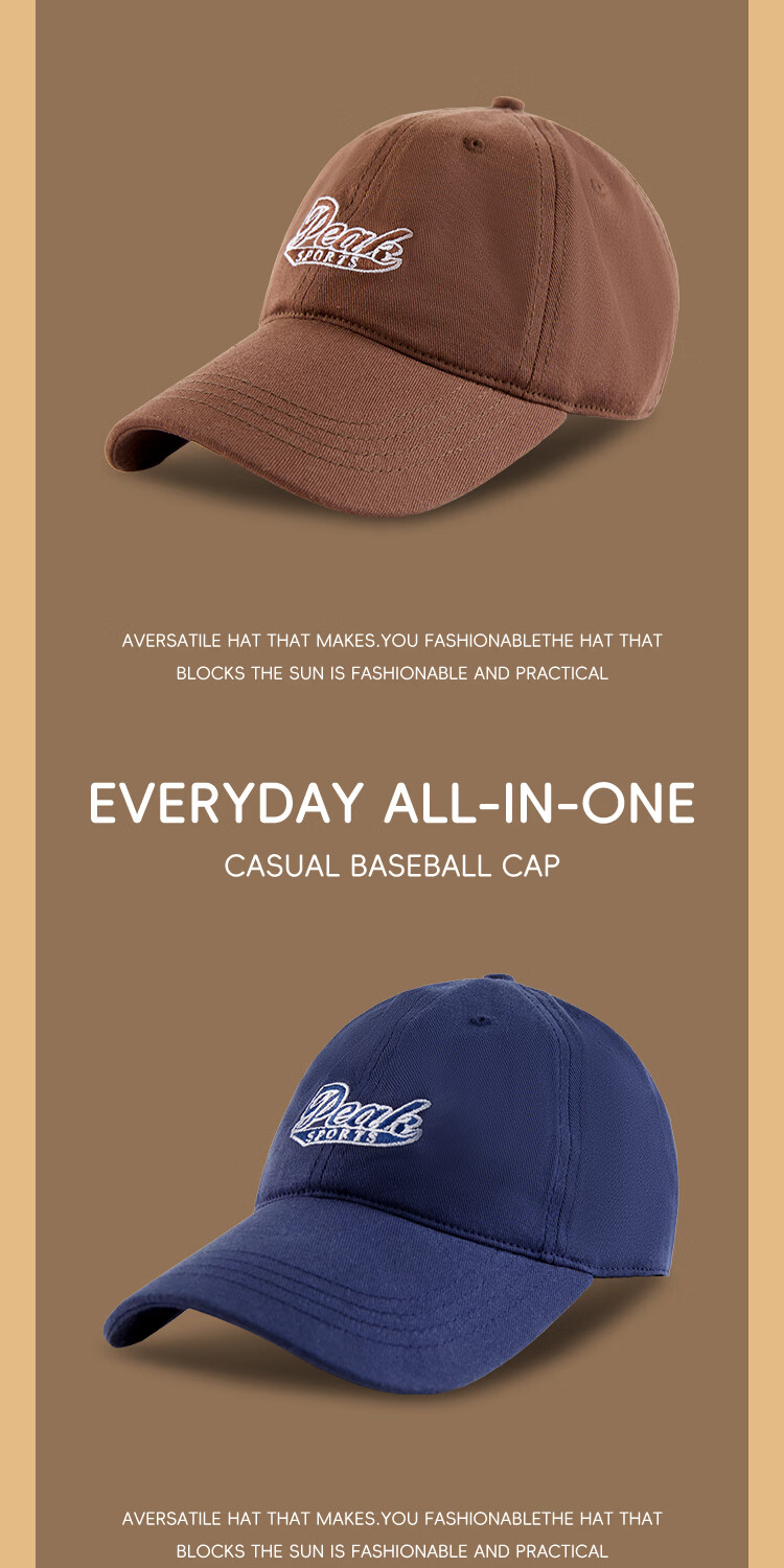 Peak Cotton Soft Top Baseball Cap Sun Protection Breathable Sweat-Absorbing Large Size Sunshade Hat Couple Street Fashion Embroidered Dad Hat 7