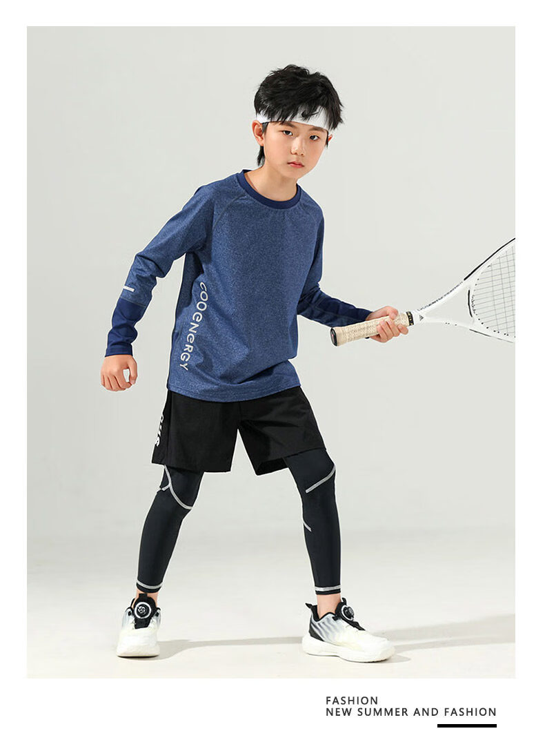 Moonkids Boys Quick-Dry Sports Set Kids Spring Autumn Running Training Suit Big Boys Badminton Football Quick-Dry Basketball Jersey 9