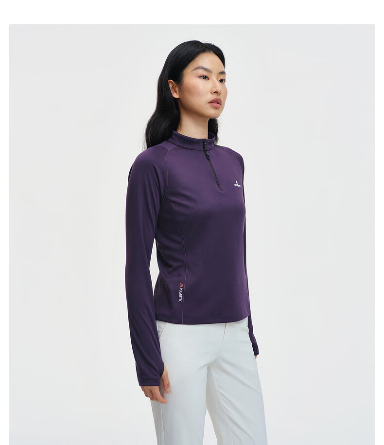Biyinlefen Lightweight Sun Protection 2026 Spring New Women's Sports Casual Simple Stand Collar Long Sleeve T-Shirt 14