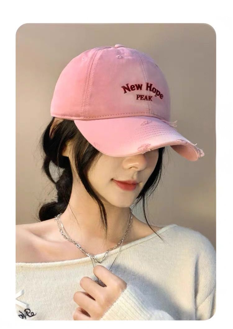Peak Baseball Cap Small Face Large Head Circumference Distressed Vintage Style Wide Brim Outdoor Sun Protection Breathable Sports Hat 13