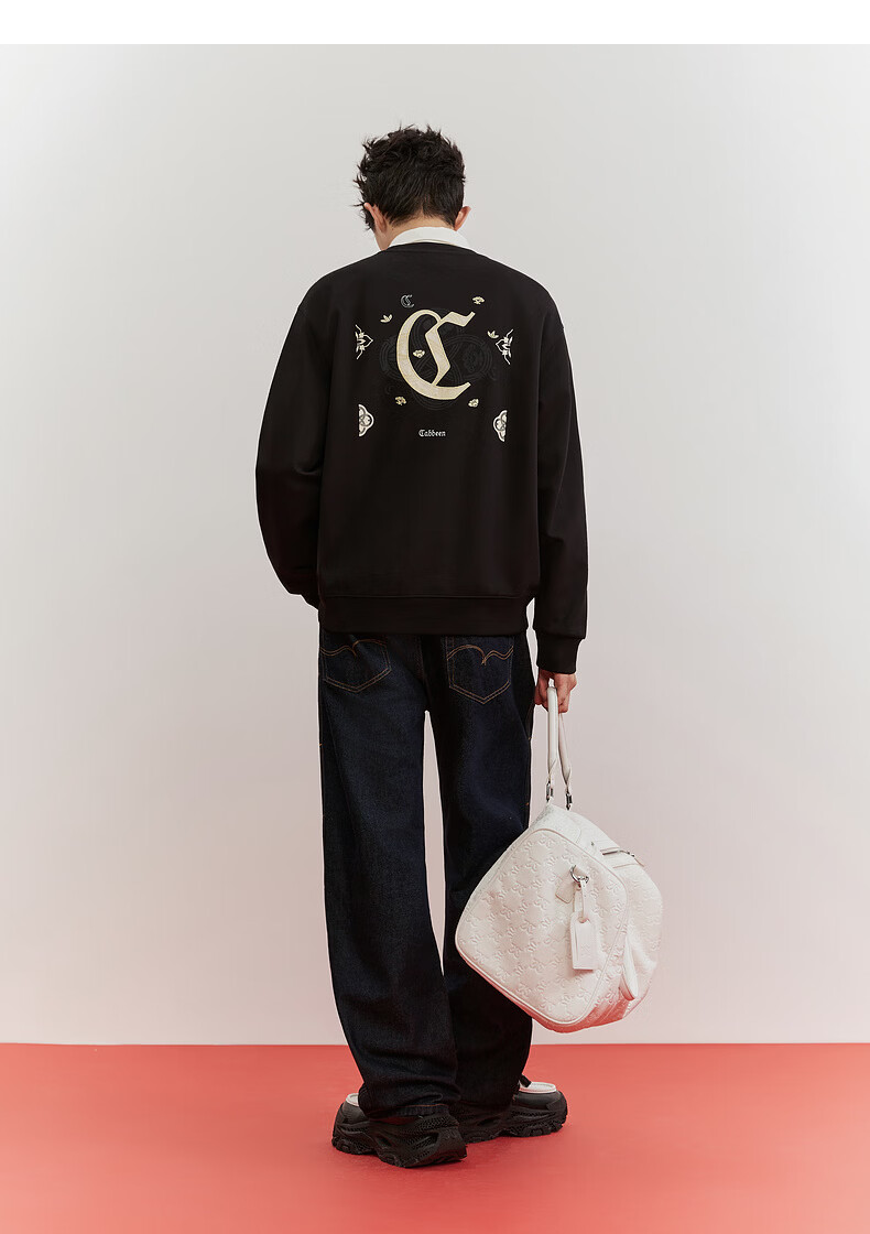 CABBEEN 300G Healthy Fabric Sweatshirt Traditional Ruyi Knot Logo Embroidery 2026 Spring Men's Long Sleeve Sweatshirt 20