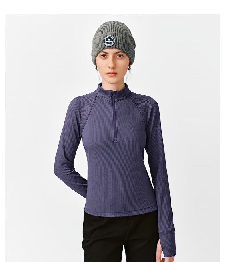 Biyinlefen [Sun Protection Quick-Dry] Women's Top for Spring And Autumn, Casual Outdoor Sports Style, Moisture-Wicking Comfortable Stand-Collar Long-Sleeve T-Shirt 12