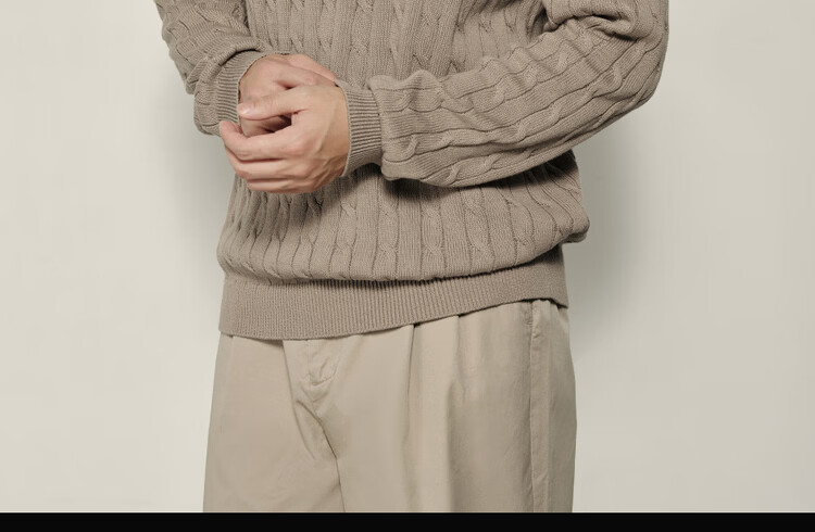 Giordano Men's Cable Knit Sweater New College Style Crew Neck 01055731 Korean Celebrity Edition 4