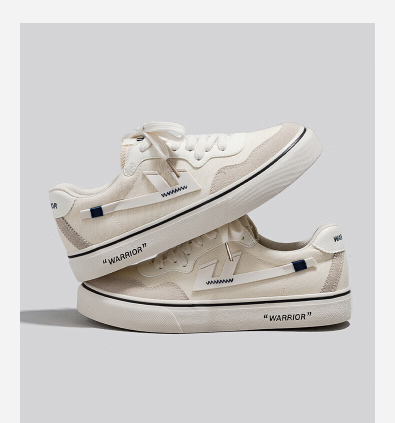 Warrior Official Women's Canvas Shoes 2026 Summer New Retro Breathable Sports Sneakers Women Beige/Grey/Blue Size 38 13