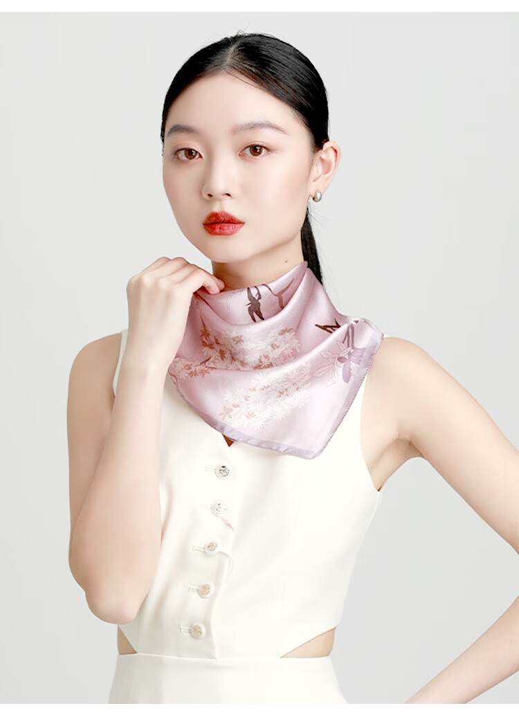 5161 Premium 100% Mulberry Silk Scarf Small Square Neck Scarf 2025 New Printed Hair Tie Gift 13