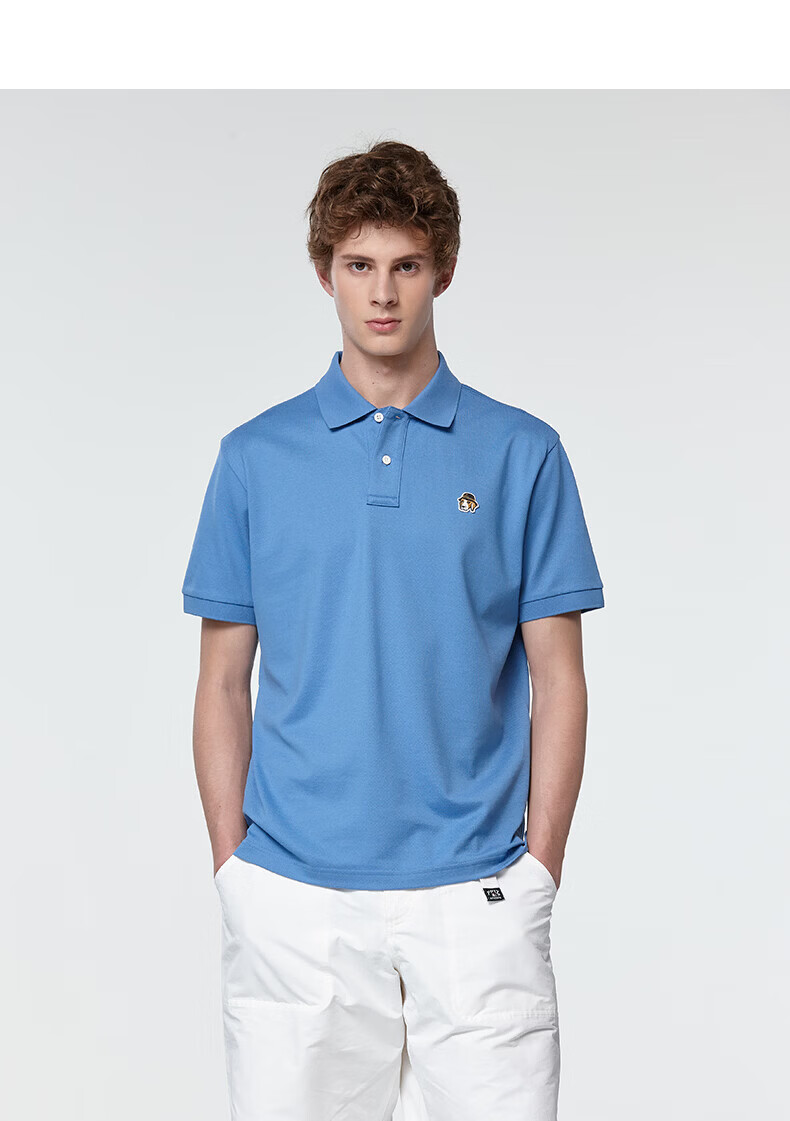 HAZZYS Men's Summer PHIZ Series Loose Classic Short Sleeve Polo Shirt ASTZE0DBI22 38