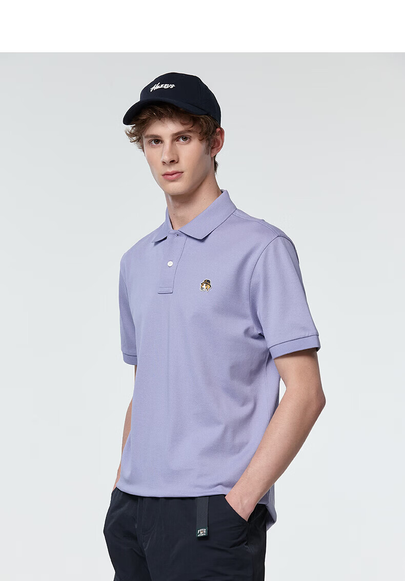 HAZZYS Men's Summer PHIZ Series Loose Classic Short Sleeve Polo Shirt ASTZE0DBI22 36