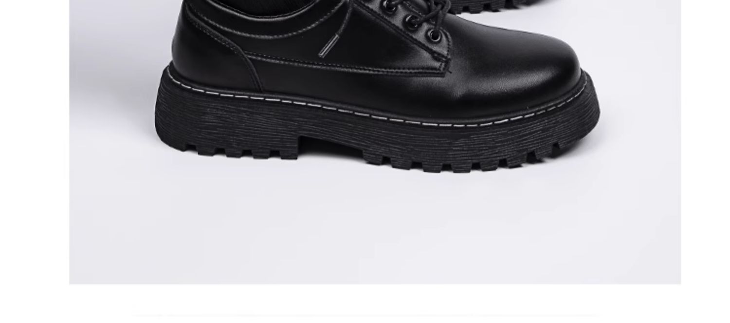 Global Black Leather Men's Shoes 2026 Spring New British Style Trendy Premium Formal Thick Sole Derby Shoes for Men 18