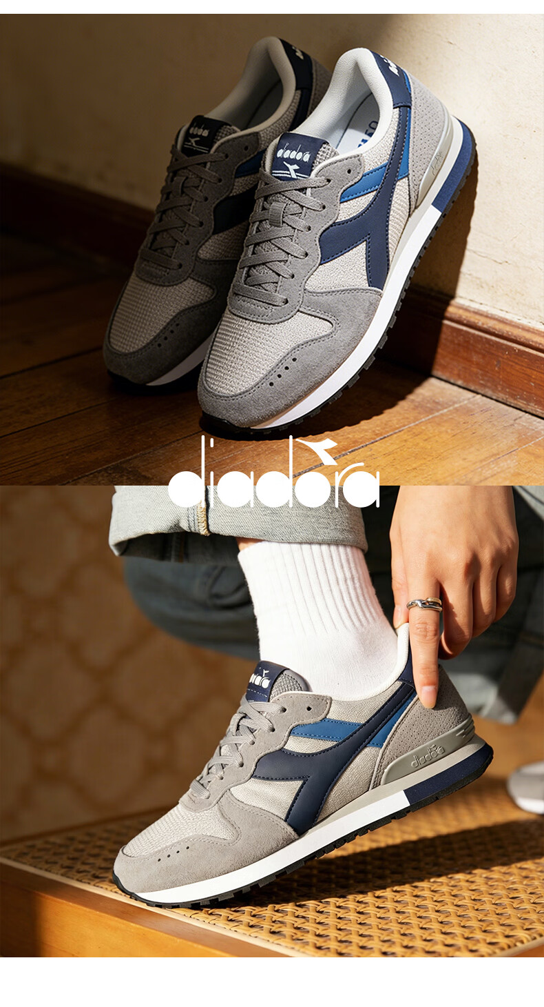 Diadora Camaro M2 Unisex Retro Sports Casual Shoes Gray/Slate Blue Size 42.5 7