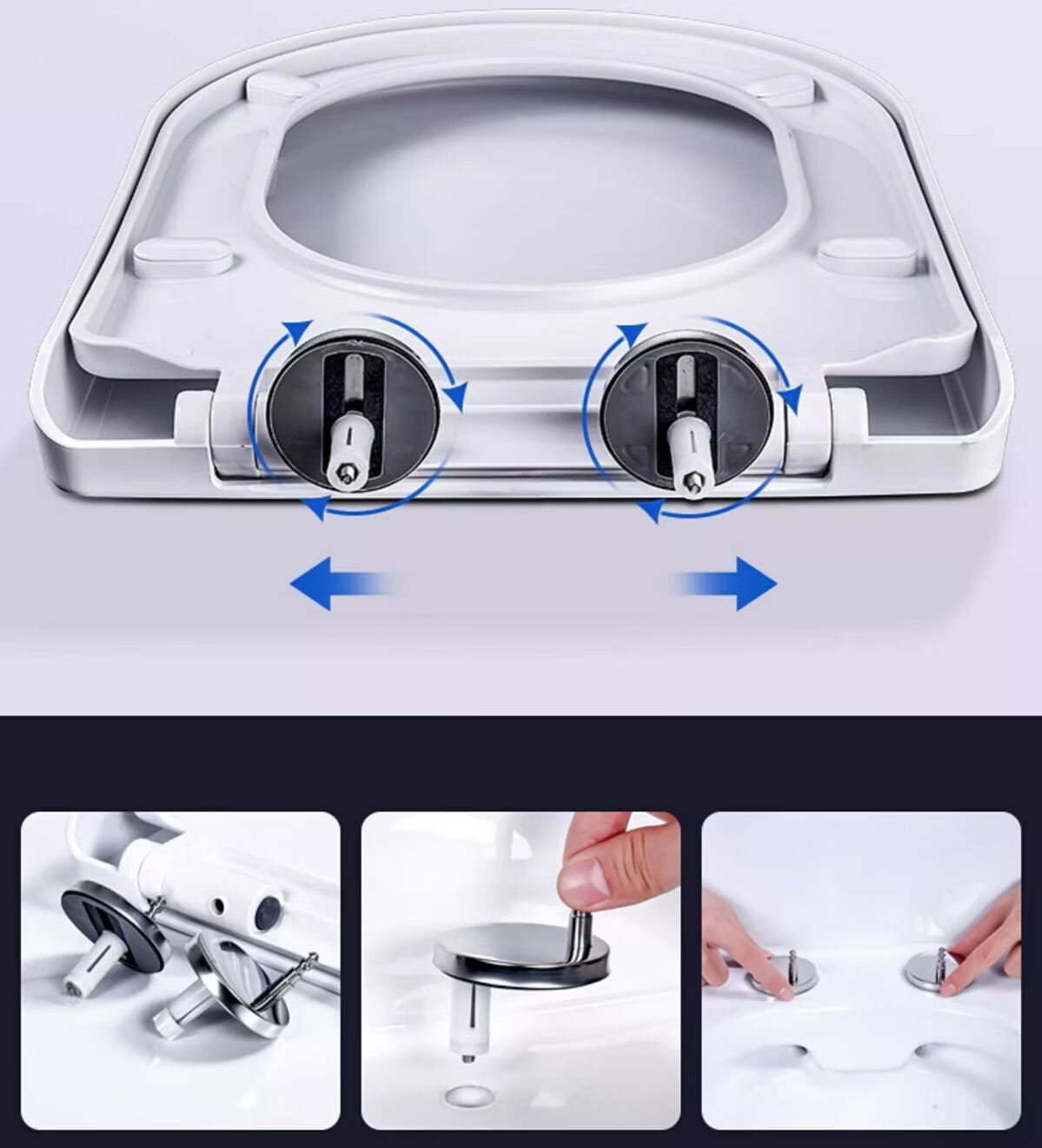 Taoshi V-Shaped Universal Toilet Seat Cover Double Slow-Closing Extra Thick Household Old-Style Toilet Lid 21