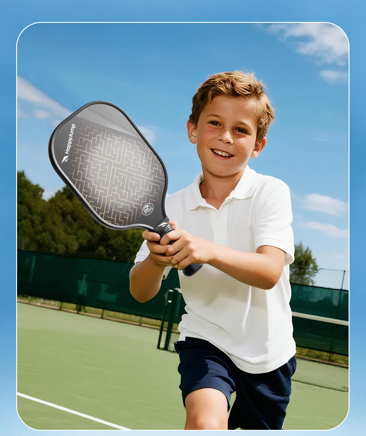 HiJump (Germany) Pickleball Paddle Set for Kids and Parents Beginner Entry-Level Carbon Fiber Paddle 21