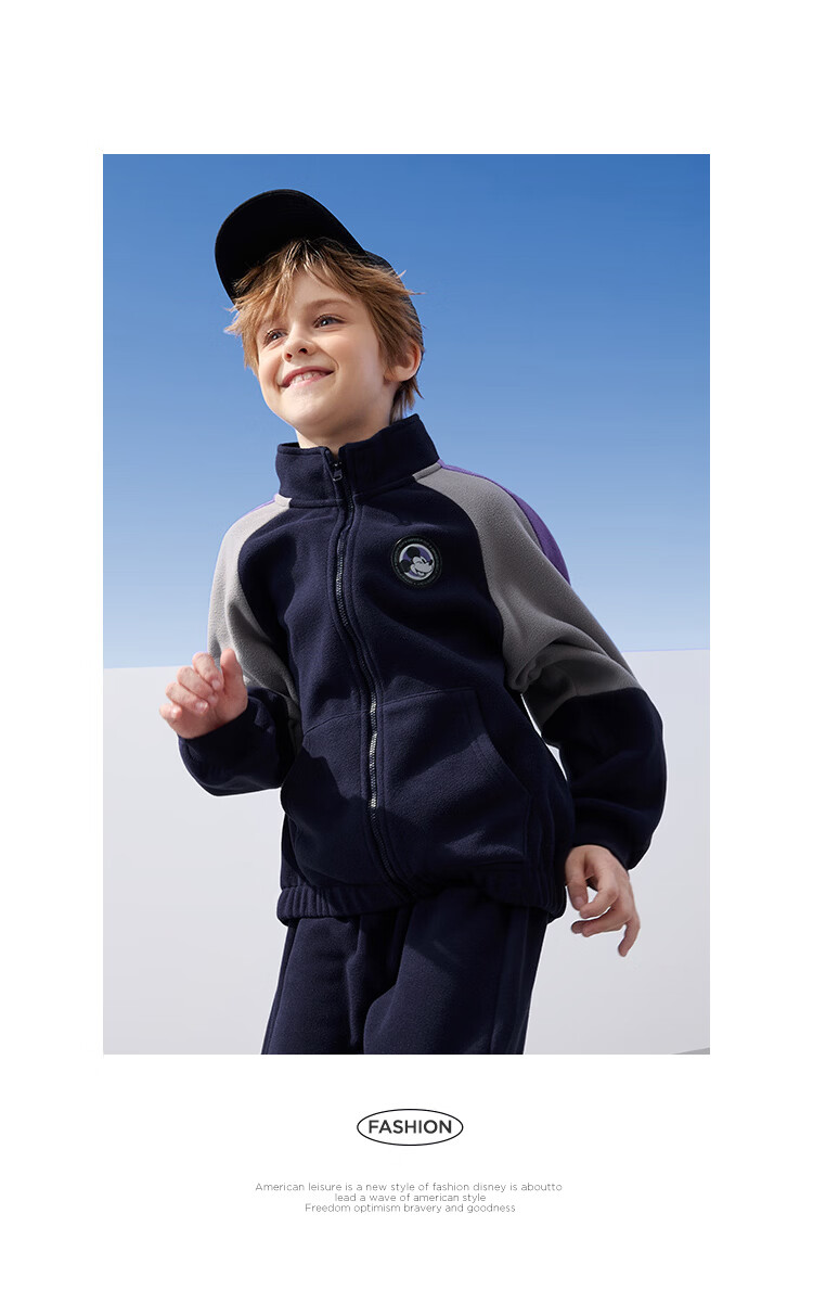 Disney Kids Set Boys and Girls 2026 New Spring Fleece-Lined Sports Sweatshirt Two-Piece Trendy Cool Jacket and Pants 29