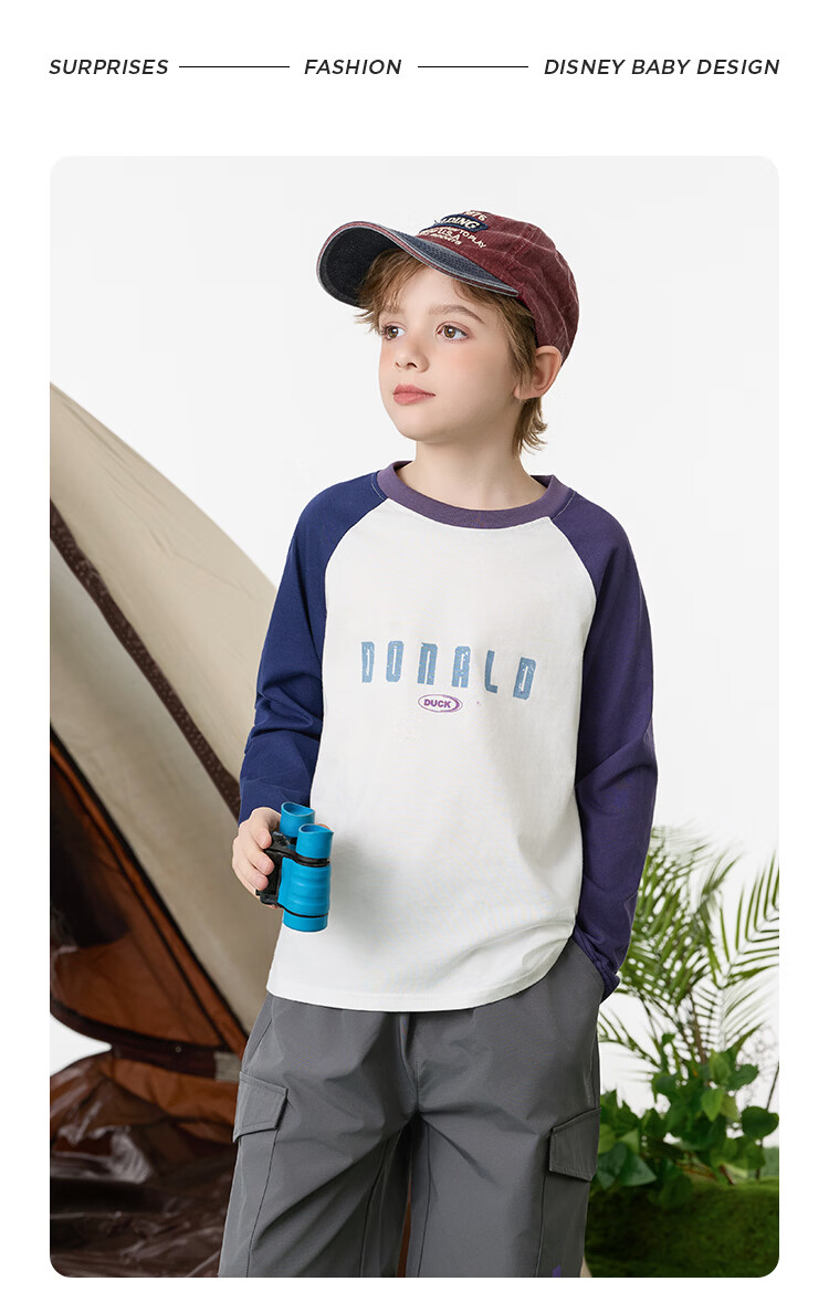 Disney Boys' Long Sleeve T-Shirt Children's Cotton Spring 2026 New Autumn Cartoon Fashion Top 17