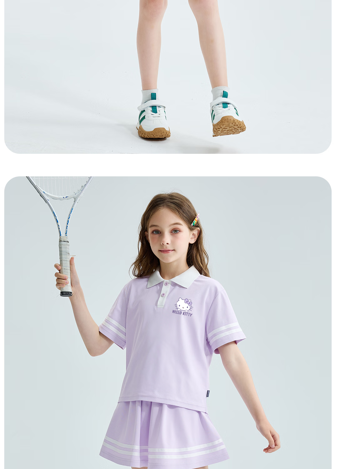 Hello Kitty Girls' Polo Dress Set 2026 Summer New Children's Sports Quick-Dry School Style Girls' Clothing 19
