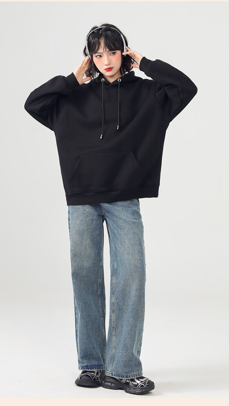 Jeanswest 2026 New Hooded Sweatshirt for Women Spring and Autumn Casual Loose Fit Fashionable Versatile Jacket 15