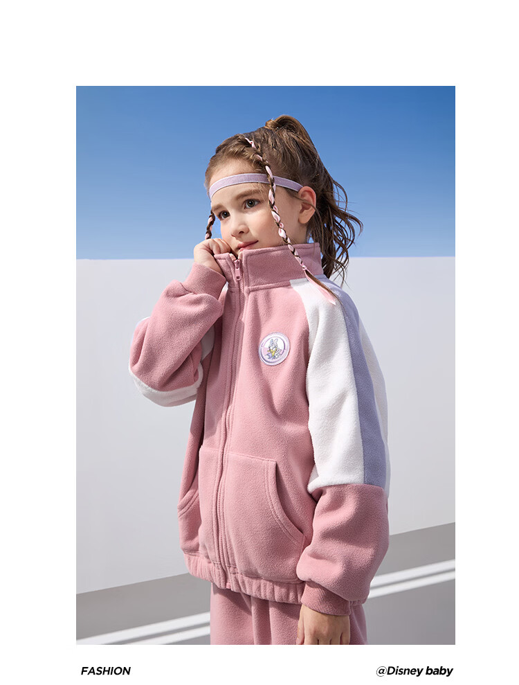Disney Kids Set Boys and Girls 2026 New Spring Fleece-Lined Sports Sweatshirt Two-Piece Trendy Cool Jacket and Pants 32